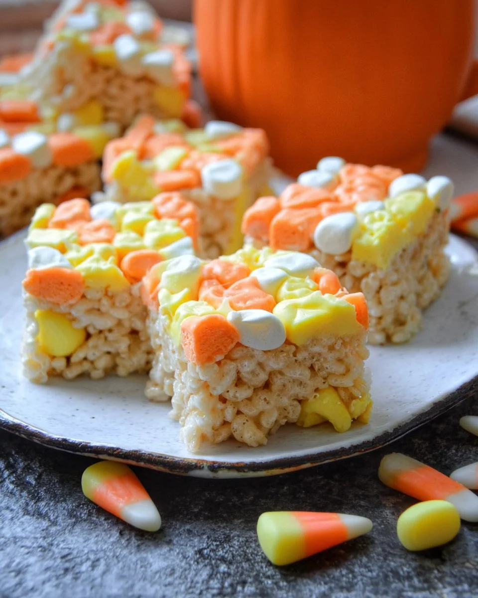 Candy Corn Marshmallow Rice Krispie Treats 28