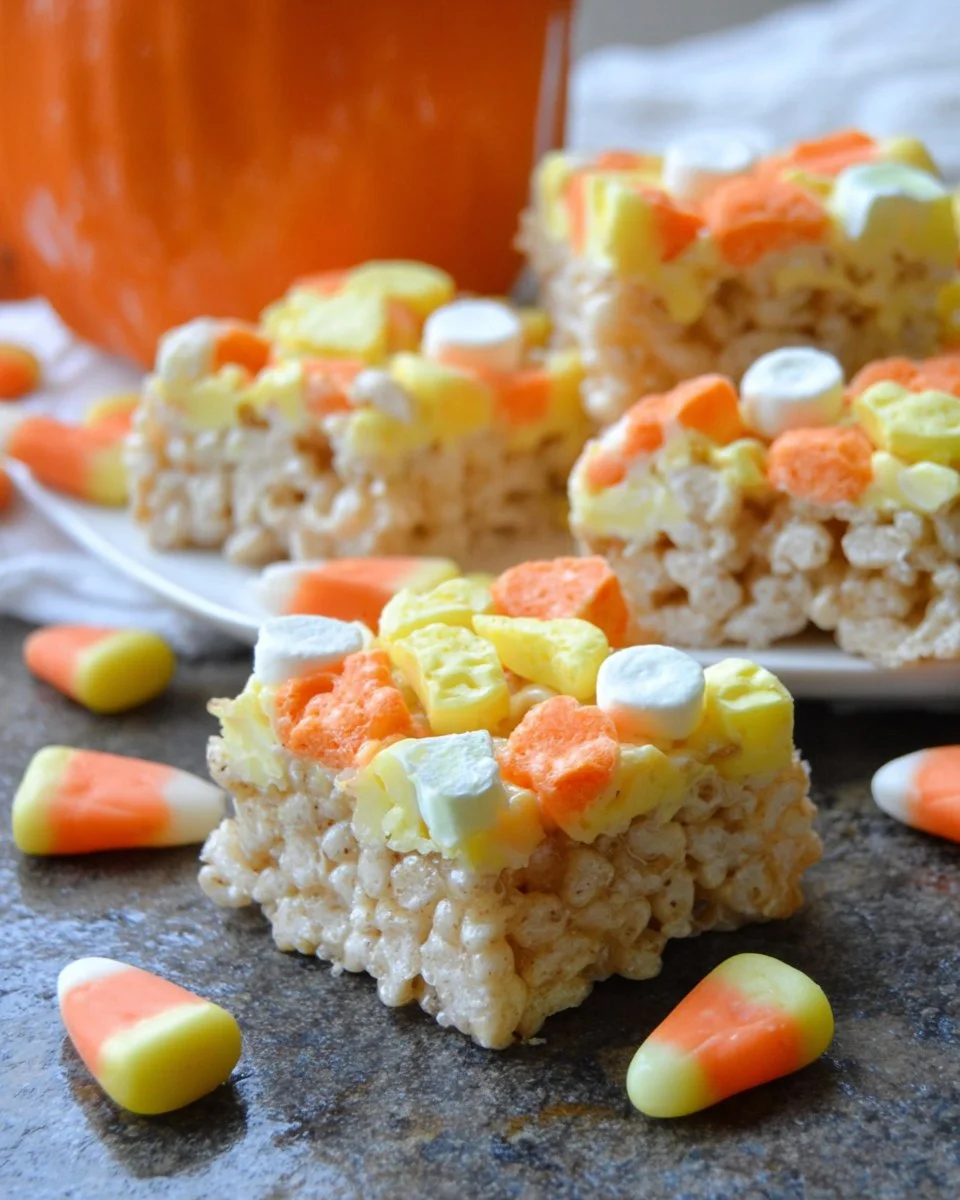 Candy Corn Marshmallow Rice Krispie Treats 32 Candy Corn Marshmallow Rice Krispie Treats
